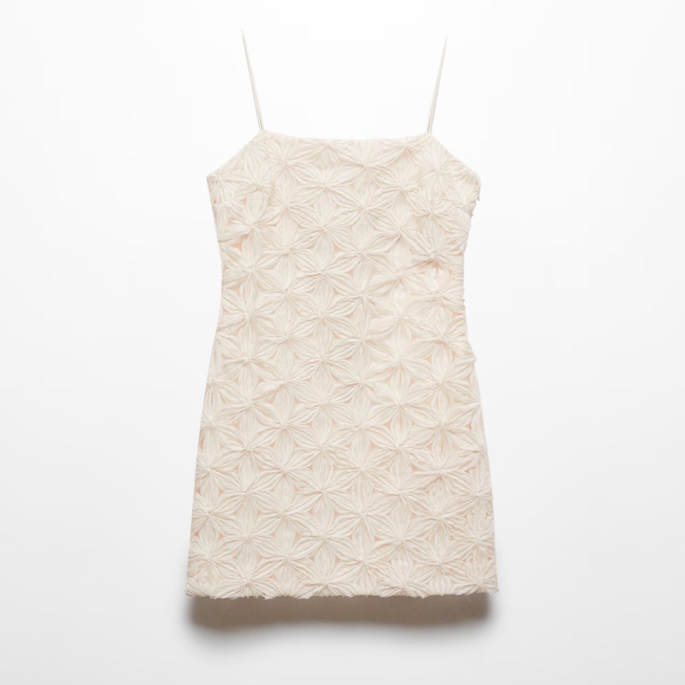 Mango Cream Floral Dress